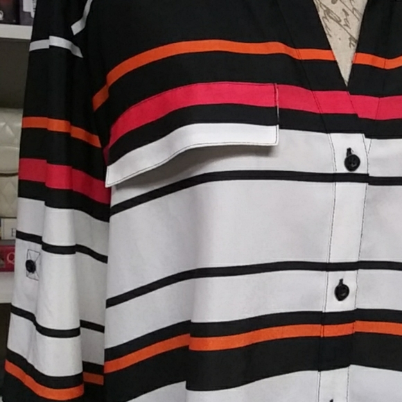 Calvin Klein Striped Blouse Size XL - Picture 3 of 7